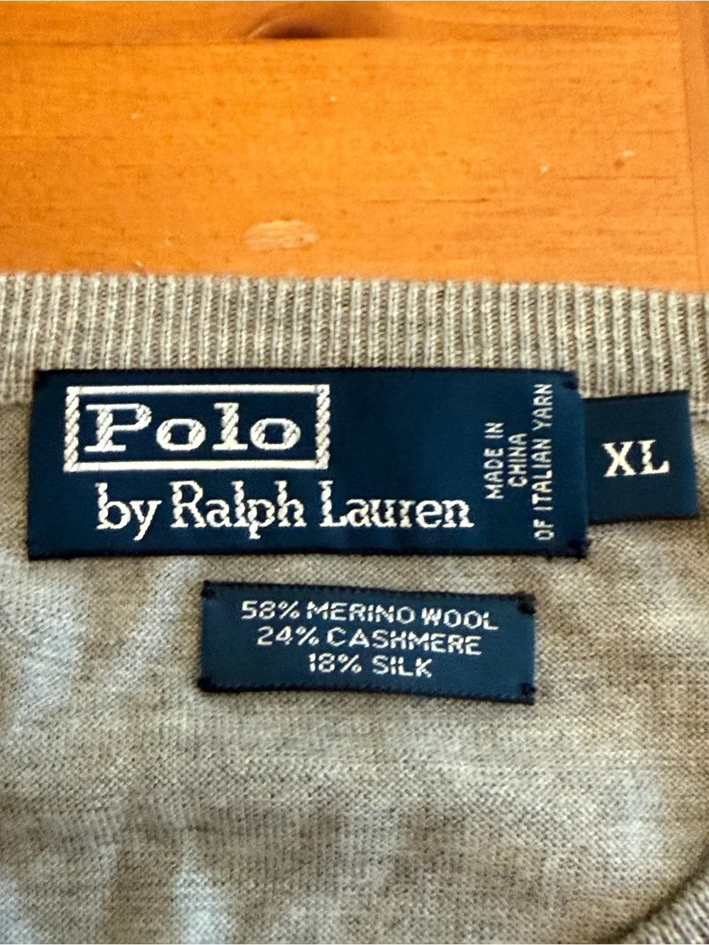 Polo Ralph Lauren Crew Neck Pullover Sweater Sz XL Grey Preppy Comfort Luxury